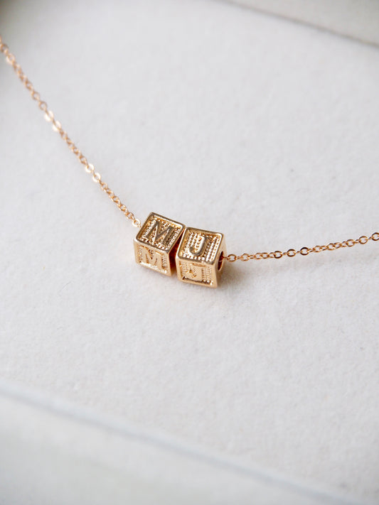 Gold Plated Personalized Initials Letter Alphabet Beads Name Necklace